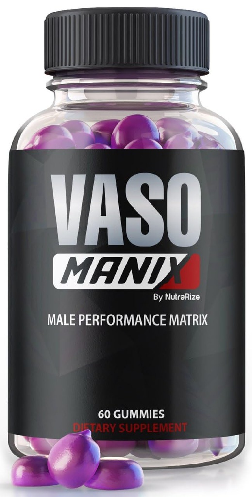 VasoManix Gummies, Vaso Manix Classic Mężczyzna Suplement, Wszystkie Naturalne Formuły dla mężczyzn, Premium Gummy do wsparcia wydajności, Pewność i ogólne zdrowie, Oficjalne opinie (60 Gummies)
