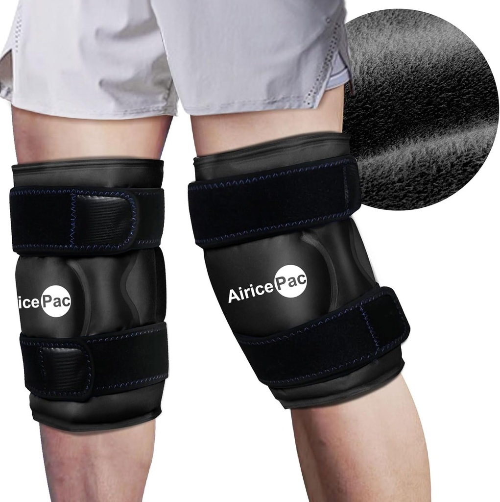 2 Ice Pack for Knee Pain Relief, wielokrotnego użytku żel Ice Wrap dla urazów, Opuchlizna, Zastąpienie kolana chirurgii, Cold Compress Therapy dla zapalenia stawów, Meniscus Tear i ACL, Czarny