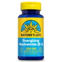 Nature 's Life Energizing Niacinamid 500mg - No Flush Witamina B 3 Suplement Niacyna - Nerwy Funkcje, Metabolizm i Zdrowa Energia Wsparcie - 60- Day Guarantee, Laboratorium zweryfikowane, 100 Słupki, 100 Tabletki
