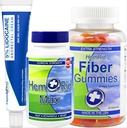 HemRid Kompletny system wsparcia hemoroidów - Max Formula, Lidokaina Cream & Fiber Gummies dla natychmiastowej ulgi i długoterminowej komfortu
