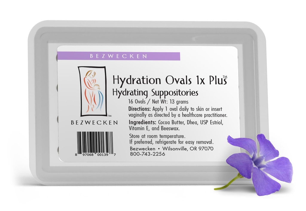 Bezwecken - Hydration Ovalls 1x Plus DHEA - 16 Owalne Supposerie - Ta sama Zaufana Formuła - Profesjonalnie skomponowana do wyrównania suchości pochwy u kobiet menopauzalnych - Bezpieczne, Naturalne i Paraben Free