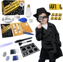 Zestaw szpiegowski dla dzieci Detective Detective Fingerprint zabawki prezenty dla 5 6 7 8 9 10 11 Lat starych chłopców dziewczyny badania rola Play Dress Up kostium Edukacyjne Nauka Tajny Agent Finger Drukuj Identyfikacja