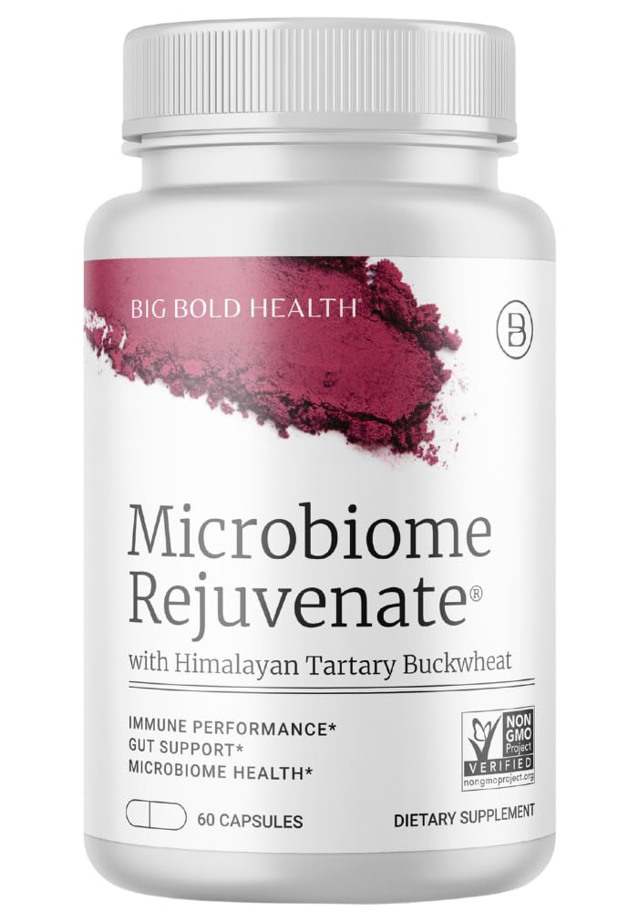 BIG BOLD HELOTH Microbiome Odmładzać Prebiotyczny + Probiotyczny Suplement do Gut Zdrowie i System immunologiczny Wsparcie - z Immune- Aktywny Himalajski Tartary Gryka - Gluten- Free (60 Kapsułki wegetariańskie)