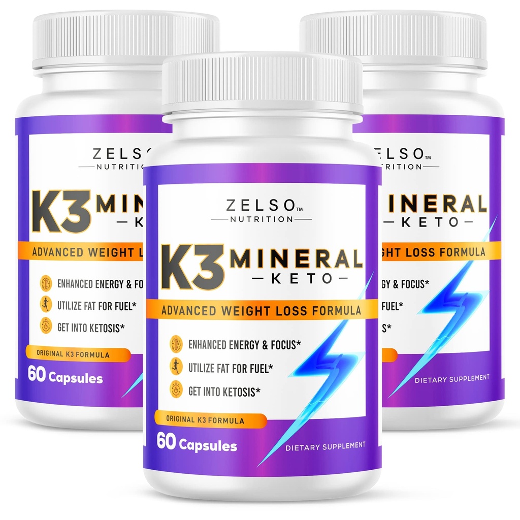 ZELSO (3 opakowania) K3 Mineral Weight Loss Pills for Women and Men, K3 Mineral Pills - K3 Salt Mineral, Witamina + K3 Suplement Kapsułki dla Keto Weight Loss - 3 miesiące Dostawy