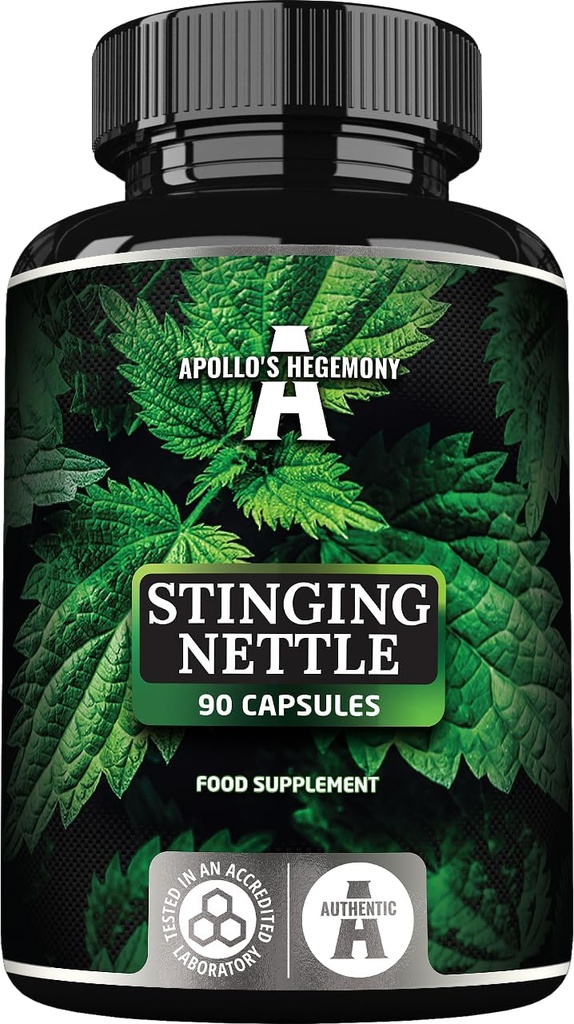 APOLLO 'S HEGEMONY Stinging Nettle 500 mg - Ekstrakt wysokiej mocy DER 4: 1, 90 Kapsułki wegańskie, 3 Dostawy Miesiące, Ziołowy suplement do wsparcia zdrowia sercowo-naczyniowego