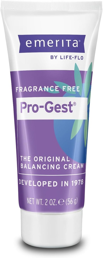 Emerita by Life- flo Pro- Gest Balancing Cream - Progesterone Cream for Women - Oryginalny Balancing Cream z USP Progesterone z Dzikiego Yam, Wolny zapachowy, Made Without Parabens, 60- Day Guarantee, 2oz
