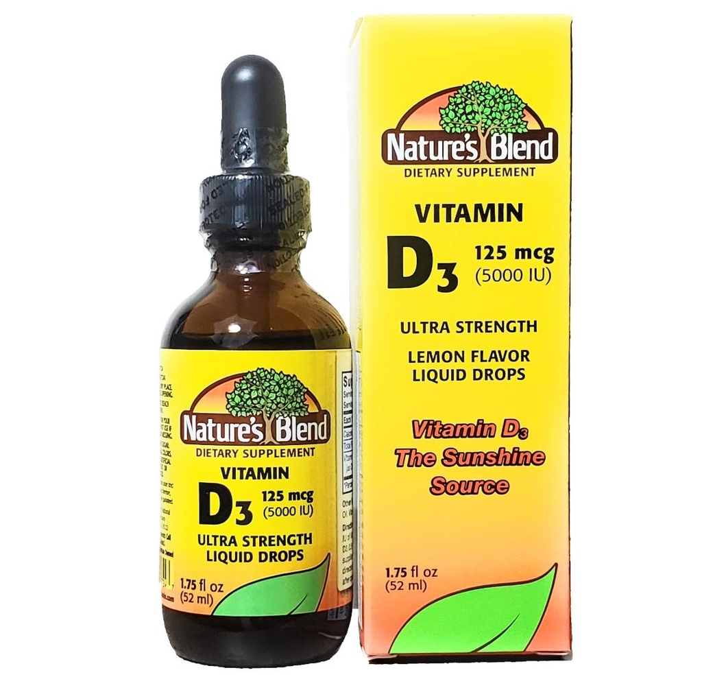 Mieszanina naturalnej witaminy D3 krople, 5000 j.m.