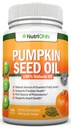 Olej z nasion dyni - 1000MG - 180 Softgels - Cold- Pressed Natural Pumpkin Seed Oil - Natural Source of Esential Fatty Acids - Super for Hair Growth, Prostate Health i GI Tract