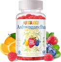 Ashwagandha Gummies & witaminy D3 Gummies 60 Count - Organic Aswangdha Suplement dla poprawy snu, Relief stresowy i spokój nastrojów (Mieszane Berry, Wegan, Roślina na bazie, Gluten- Free & Gelatin Free) -1pack