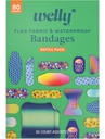 Welly Bandage Family Pack: 124; kleisty elastyczny materiał i wodoodporne bandaże: 124; Różne kształty i wzory dla mniejszych cięć, zgrzytów i ran - 80