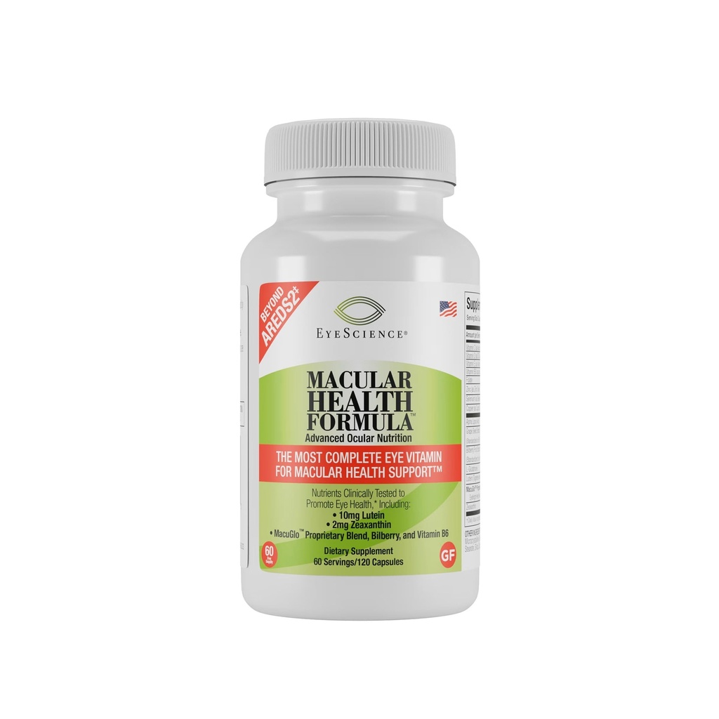 EyeScience Macular Health Beyond AREDS2 Formuła, Zaawansowana Witamina Ocularna - zawierająca luteinę, Zeaksantynę, borówkę i witaminy C, D, E i B6 (60 Day Supply)