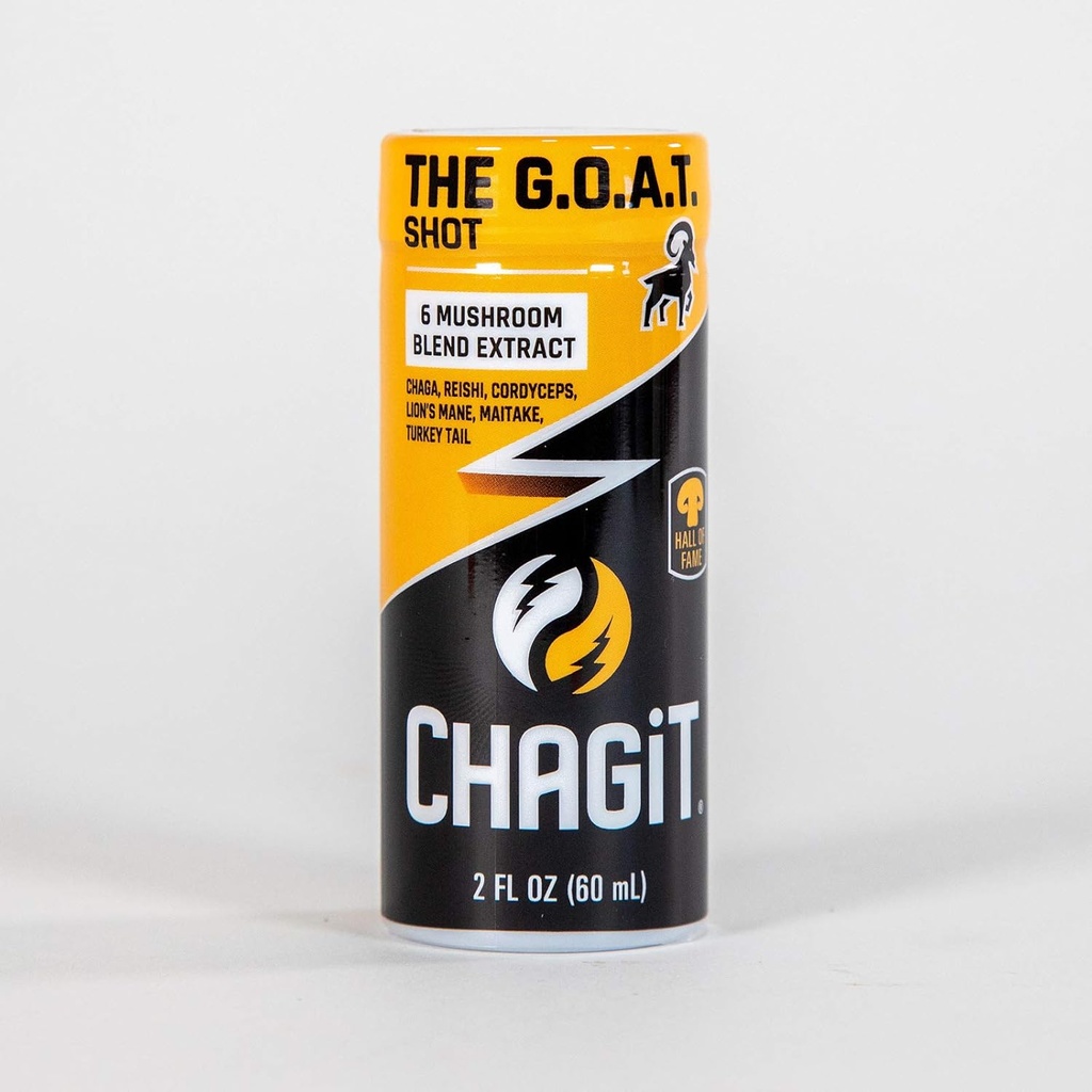 G.O.A.T. Shot, Największy z wszystkich tonik z Chaga, Lwie grzywa, reishi, kordyceps, Turcja Ogon i maitake, Czysty ekstrakcja ciecz