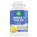 Omega 3 Suplementy oleju rybnego, Maksymalna moc 2400 mg Omega-3, 1440mg Olej rybny, EPA DHA Kwasy tłuszczowe, Zdrowie serca, Wizja, Oko, Mózg, Wsparcie immunologiczne dla kobiet i mężczyzn. Naturalny Lemon Flavor, 60 ct (1)