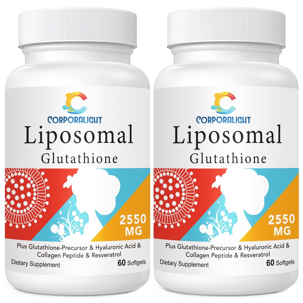 Liposomal Glutathione Softgels, Zwiększona absorpcja - Liposomal Delivery, Aktywna postać L- Glutathione, Komórkowy, Immune Function & Liver Detox, Bogaty w formuła przeciwutleniająca, Gluten Free, 120 Softgels