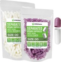 XPRS Nutra Vegan Rozmiar 00 Kapsułki rozdzielone - 100 Licz Premium Kapsułki puste Separowane w Torbach - 00 Pigułki Puste do napełniania suplementu DIY (Lavender / White)