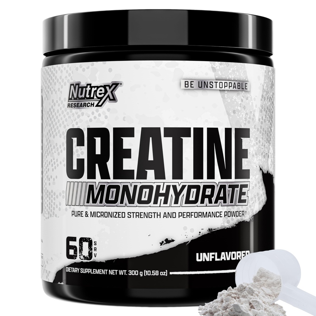Badanie Nutrex Kreatyna Monohydrat Proszek 60 Służenie 124; Nieflawowane 5G Mikronizowane Kreatyna Proszek 124; Gluten wolny