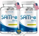 Sam e 500mg Metionine Supplement for Liver, Joint, Brain and Mood Support, High Absorption SAM- e (S Adenosyl Methionine), Vegan, Gluten Free, Non-GMO- USA Made, 60 Sam e Capsule (2 opakowania)