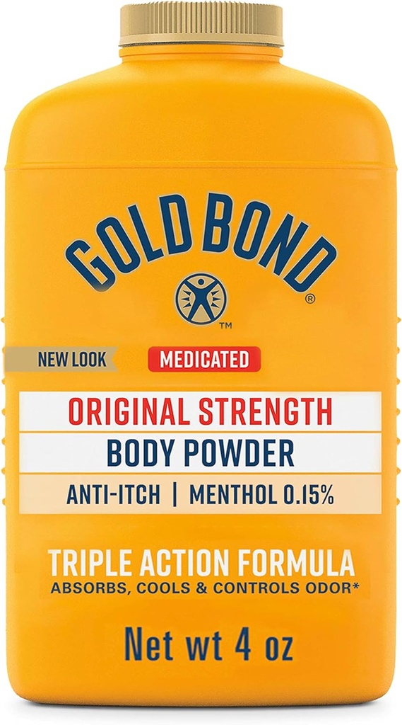 Złoty Bond Medykowany Oryginalna siła ciała Proszek, 4 oz., Talc- Free, Anty- Itch, Absorbs & Cools