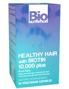 Bio Nutrition Healthy Hair Support with Biotin 60 Vegetarian Capsules Birth 124; Silniejsze Hair Birth 124; Grubsze Hair Birth 124; Promotes Hair Growth and Thidness Birth 124; Mieszanie z kompleksem B Witaminy i minerały