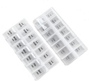 2 Pack OPP Clear Daily Pill Box Organizator, Cotygodniowy Pill Organizer 2 razy dzień na tabletki, suplementy i leki, Am Pm Pill Organizator 7 dzień, Pill Box 7 dzień - 6,7 x 3,2 x 1 cal