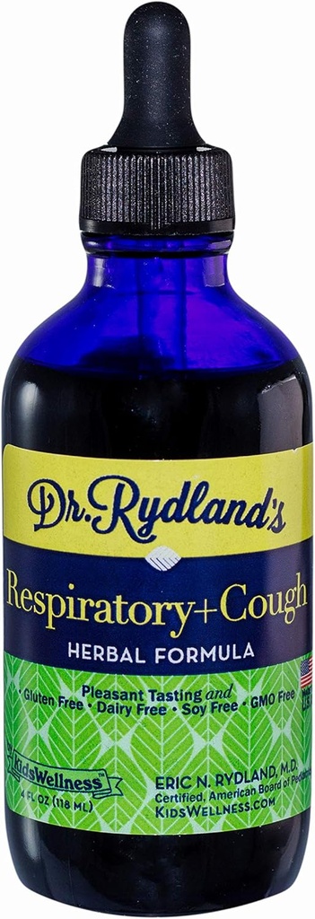 Doc Rydland Herbal Supplement Agregat 124; Stworzony przez KidsWellness Agregat 124; Bezpieczny i skuteczny dla niemowląt dorosłych 124; oddechowy i kaszel Agregat 124; Relieves Chronic Cough, Cold and Flu Symptom Agregat 124; 4 Ounce Bottle