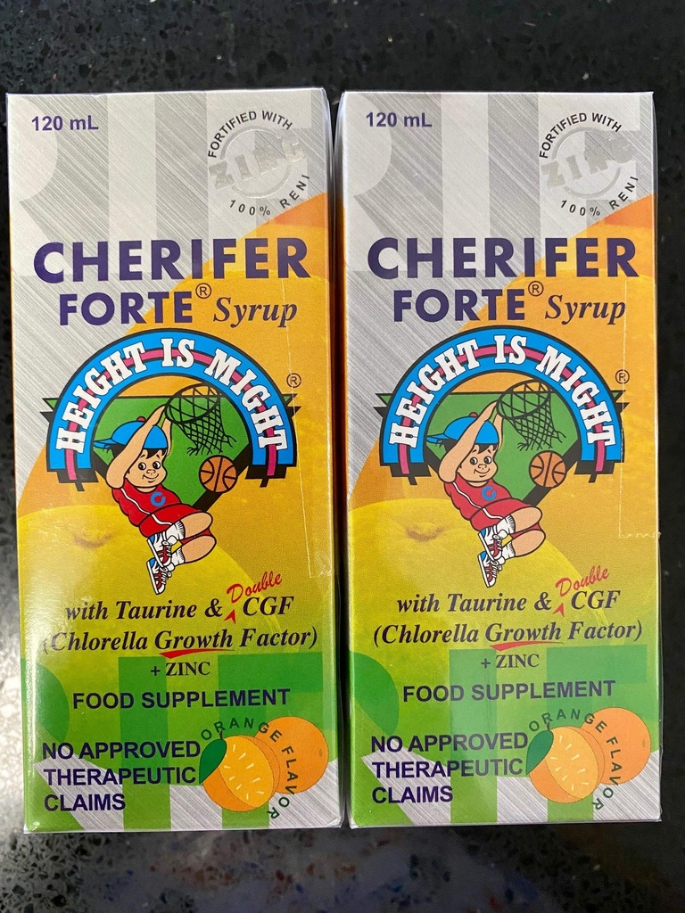 CHERIFER Forte Syrop w / Tauryna i podwójny Chlorella Czynnik wzrostu + Cynk 120ml (Opakowanie 2 butelek)