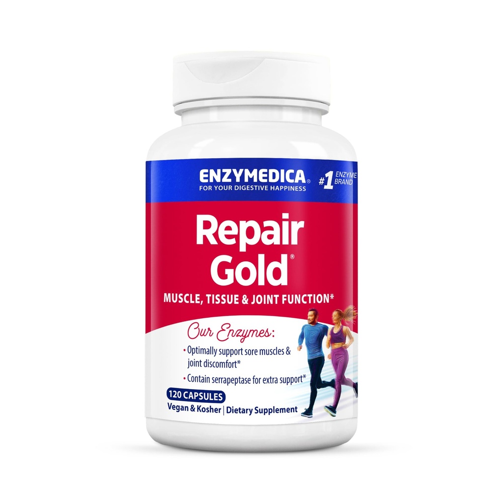 Enzymedica, Naprawa Złota, Enzymy proteolityczne, Suplement Wspomagania Joint Support, Serrapeptaza, 120 Count