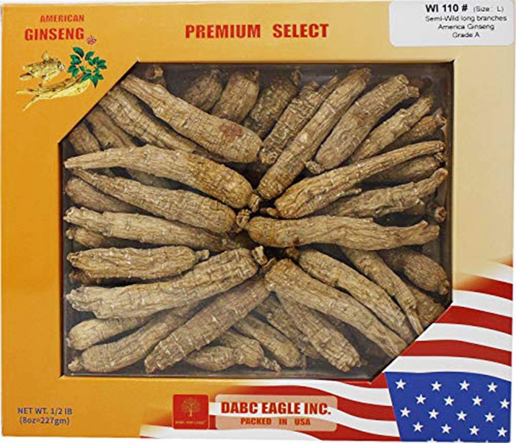 Wyselekcjonowane ręcznie American Wisconsin Farmed Ginseng Root 124; Całe 124; Wyselekcjonowane American Wisconsin Farmed Ginseng Root 124; Wyselekcjonowane American Wisconsin American Ginseng Box (8OZ = 227g / Box)