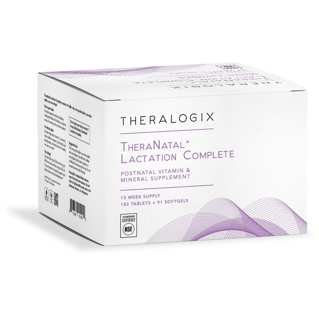 Teralogix Laktacja TheraNatal Kompletny Poporodowy Suplement Witaminowy - 13-tygodniowe Dostawa - Suplement do Karmienia piersią dla kobiet - NSF Certified - 182 Tabletki i 91 Softgels