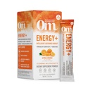 OM MUSZKA SUPERFOOD Energia Plus Mushroom proszek napój Mix, Orange Citrus, Single Serve, 10 Count, Mieszanka grzybów, Cordyceps, Yerba Mate, Tumeryk, Kompleks witaminy B, Wstępny trening, Suplement immunologiczny