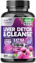 Delikatny wzór detox i naprawy wątroby - Advanced Liver Support Supplement with Silymarin Milk Tistle, Dandelion Root, Artiduck Extract, Turmeric, Choline, & Beetroot - 240 Kapsułki wegetariańskie