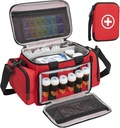 Torba do przechowywania leków, Pill Bottle Organizer z przenośnym małym Pouch, Butelka lecznicza Organizer Puste z pasem na ramię do przechowywania domu i podróży