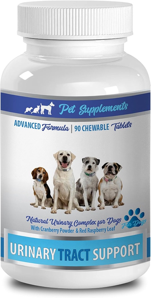 Przeżuwanie moczu - Przeżuwanie moczu psów - Wsparcie traktowe - Naturalne rozwiązanie żurawinowe - Bladder Health - Vet Recommended - Pigułki żurawinowe dla psów - 1 butelka (90 Potrawy)