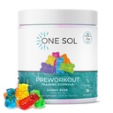 One Sol Pre- Trening dla kobiet, Wzmocnione Pompa & Focus, Bez Jitters lub Crash, Natural Ingredients, 100% Vegan, Gluten Free & Soy Free, (Gummy Bear)