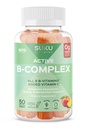 SUKU Witamina B Kompleks Gummie z witaminą C - Sugar Free Vegan 8 B Witaminy Kompleks Gummy Suplement Zwiększa rozwój komórek, Poprawia Metabolizm i Kolagen Formation, Paach Flavour (50 Gummies)