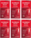 Globulo Rojo Żelaza Suplement - Suplement diety Pigułki z wysokiej mocy Żelaza i Witaminy B, 60 Tabletki - 6 opakowań