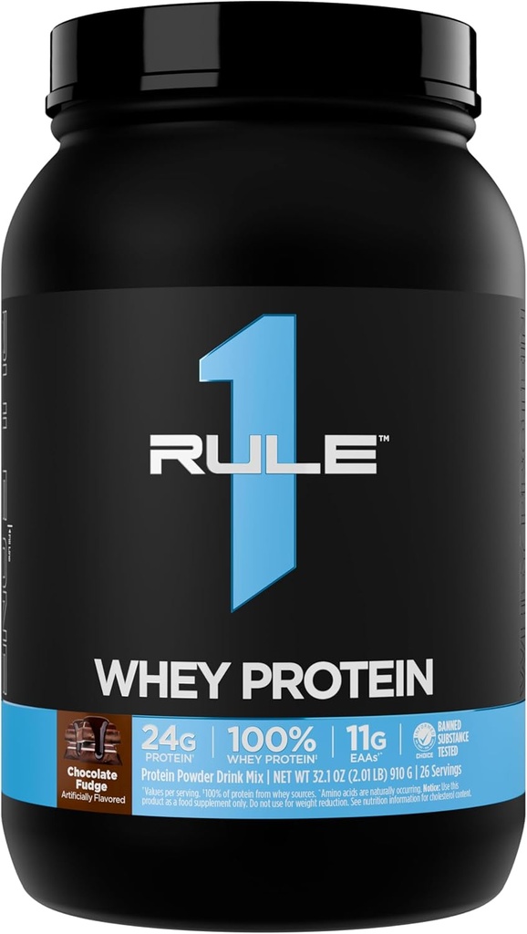 Artykuł 1 Białko serwatki - 24g Białko szybko działające z All- Whey Sources z naturalnie występującymi EAA & BCAA do odzyskiwania lub wykorzystania w każdej chwili (2 funty *, Czekoladowe Fudge)