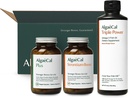 ALGAECAL Zestaw powitalny - Bone Builder Pack, roślinny suplement wapnia & Stront, 16 składników odżywczych dla Bone Health + EPA & DHA Omega 3 Olej rybny, Pomocniczy Mózg, Serce, Skóra & Kości, Made in USA