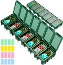 Przywracanie Cotygodniowy Pill Organizer, 7 przedziałów Przenośne Pill Box One Time a Day, Moisture- Proof Travel Pill Case, Pill Storage Box dla witaminy, Medycyna, Olej rybny / Suplementy (zielony)