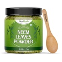 Czysty Neem Leaves Proszek Naturalne rozwiązanie dla Pimple- Free Clear Skin & Silky Hair, Idealny do pakowania twarzy, Pielęgnacja włosów, i Pigmentation Support z drewnianą łyżeczką - 200g