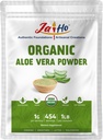 Jai Ho Certified USDA Organic Aloe Vera Powder - 1 LB - Gluten- Free, Vegan, Non-GMO - Resealable Zip Lock Pouch