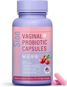 UniVitaSion Probiotyki Waginalne dla Kobiet Równowaga pH, Lactobacillus Prebiotic Complex, Ekstrakt żurawinowy, D- Mannoza dla Ochrony Zdrowia Waginalnego Flora, Kontrola Odoru Waginalnego - 30 Miliard CFU, 60 Kapsułki