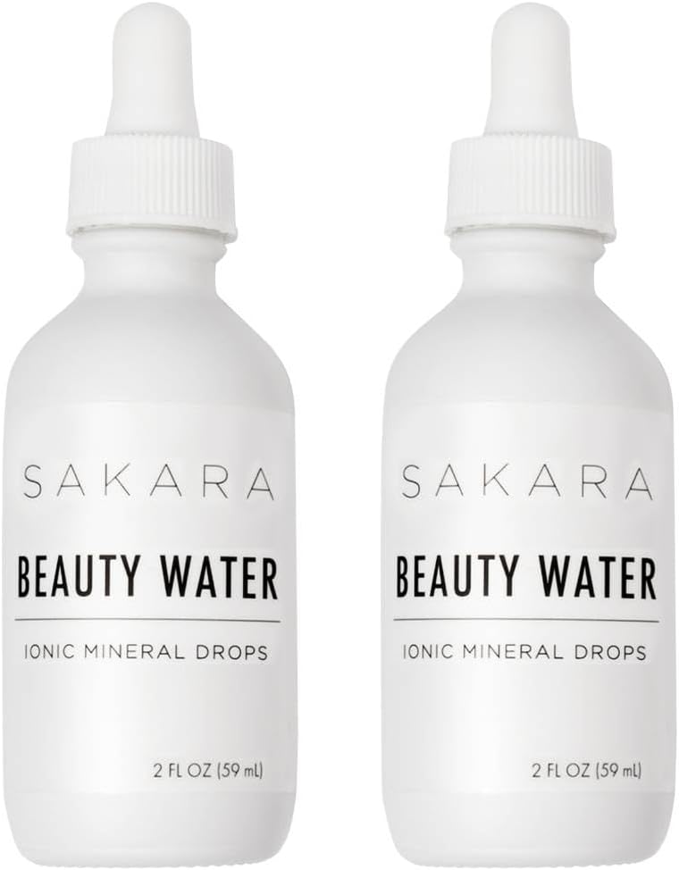 SAKARA Beauty Water Drops, 60 Słupy - Ślady mineralne Krople do wody, Płynna woda mineralna Magnezu, Chlorek, Sodu, Potas, & Suplementy boru, Płynne witaminy suplement Minerałów