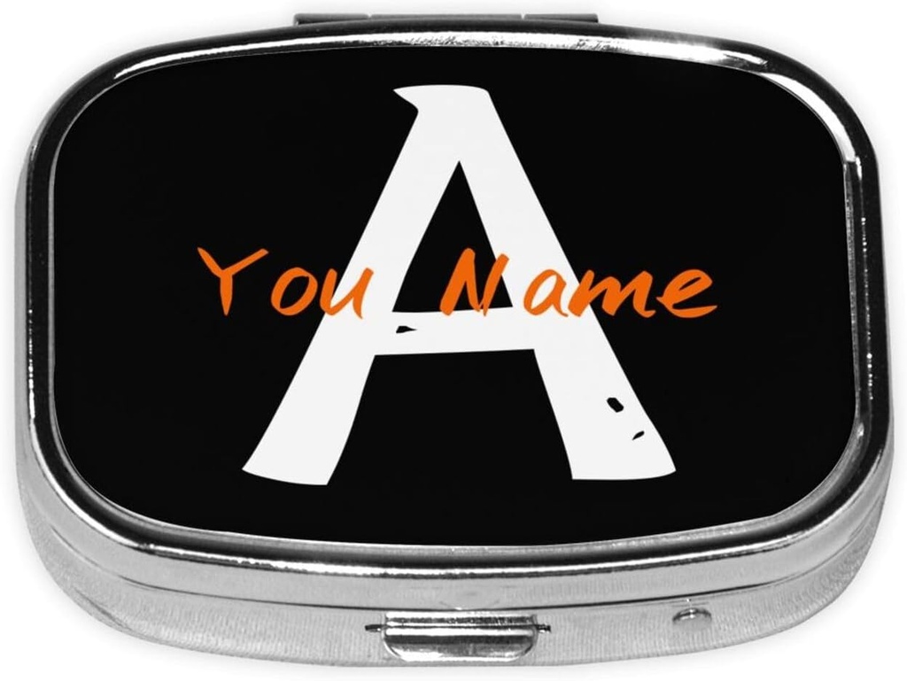 Custom Square Pill Box z lusterkiem Personalizowane zdjęcie Nazwa logo podróży mały pill Case 2 Komponent Dostosowany przenośny metalowy kontener medycyna Witamina Organizator do torebki kieszonkowej (Nazwa)
