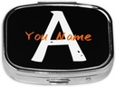 Custom Square Pill Box z lusterkiem Personalizowane zdjęcie Nazwa logo podróży mały pill Case 2 Komponent Dostosowany przenośny metalowy kontener medycyna Witamina Organizator do torebki kieszonkowej (Nazwa)