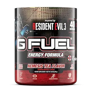 G Paliwo Celeste Strawberry Energy Drink Powder, Mieszanka kofeiny przed treningiem do gier, Bezcukrowa Focus Amino, Witamina + Przeciwutleniacze, 9.8oz (Celeste Strawberry, 40 Servings)