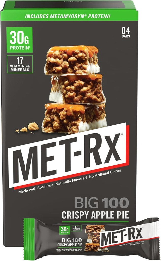 MET- Rx Big 100 Bary z białkami kolosalnymi, Chrupiące szarlotki z mięsem, 4