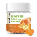 Kluczowe Gummie Biotin przyrody z witaminą C i E, Wsparcie wzrostu paznokci włosów i piękna skóra dla kobiet mężczyzn i dzieci, Wegański, Pomarańczowy Flavors 60 Count
