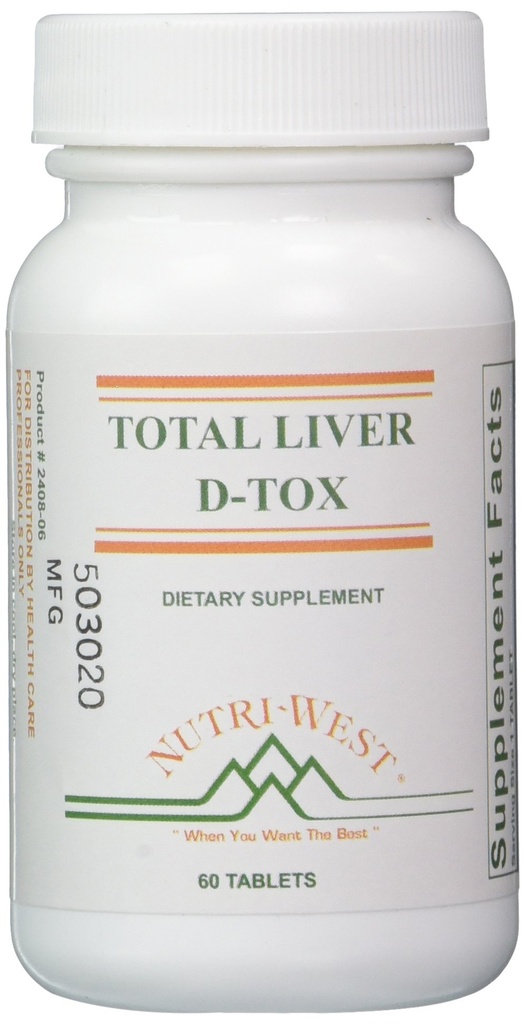 Nutri- West Total Liver D- Tox - 60 tabletek, biały